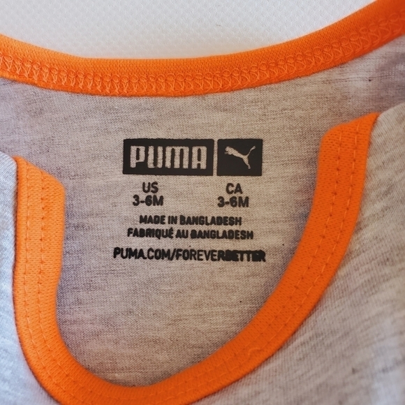 K1294 * Puma Boys Onesie Gray Blue Orange Size 3/6M - Picture 4 of 6